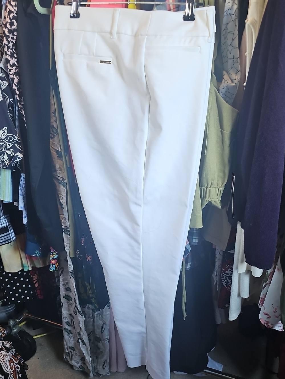 Anne Klein White Dress Pants with Logo Tag